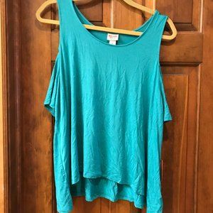 NWT Teal Off-the-Shoulder Top
